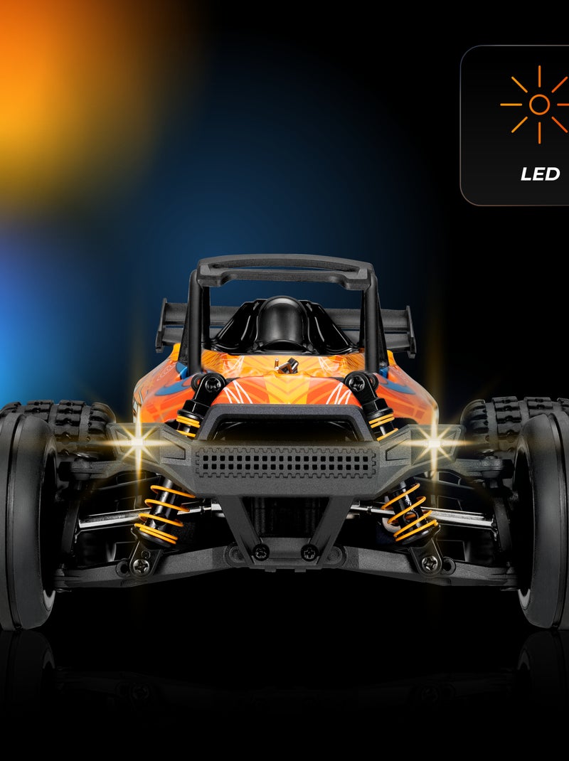 Voiture télécommandée 4x4 OVERMAX X-Horizon - 30 km/h - Eclairage LED - 40 min - 2 x Carrosserie Bleu Orange - Kiabi