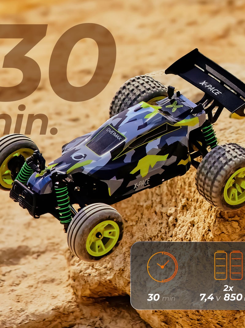 Voiture télécommandée 4x4 OVERMAX X-Pace - 30 km/h - Eclairage LED Gris Jaune - Kiabi