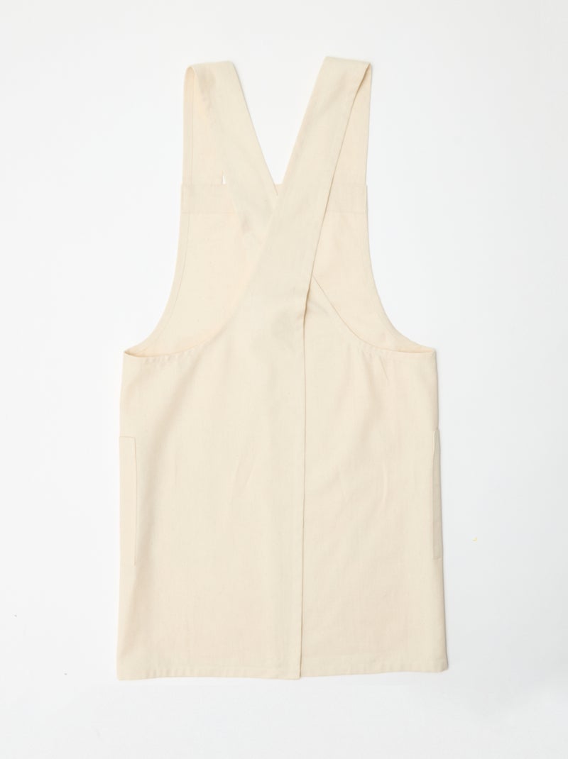 Volwassen schort met kerstprint van katoen 94x69 cm Biege - Kiabi