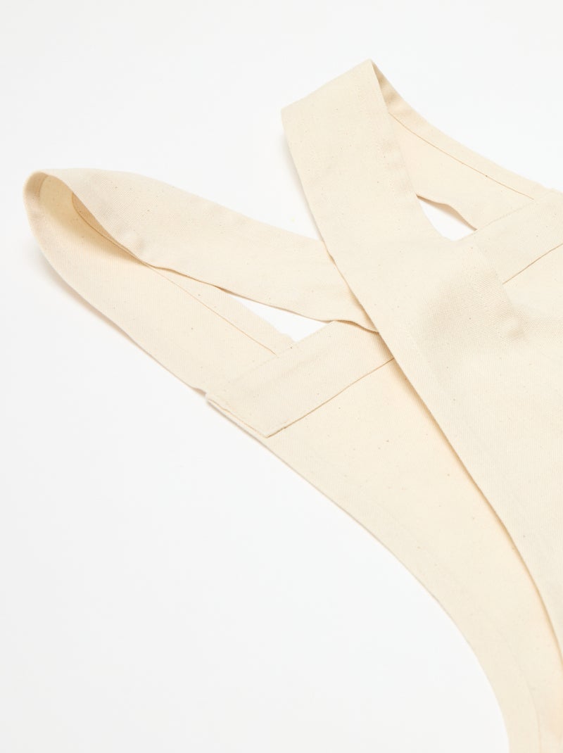 Volwassen schort met kerstprint van katoen 94x69 cm Biege - Kiabi