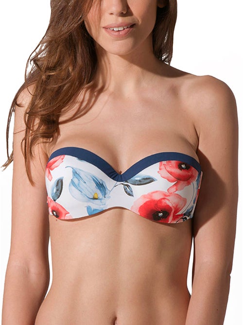 Voorgevormd bandeau zwempak topje poppy - Kiabi Voorgevormd bandeau zwempak topje poppy - Kiabi