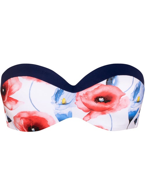 Voorgevormd bandeau zwempak topje poppy - Kiabi