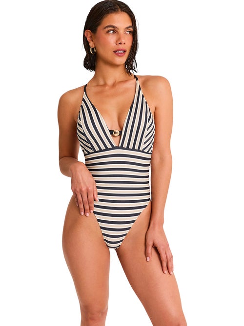 Voorgevormd eendelig zwempak met driehoekcups sailor - Kiabi Voorgevormd eendelig zwempak met driehoekcups sailor - Kiabi