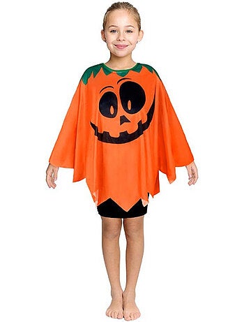 Vrolijk pompoenkostuum of -poncho (65 cm)