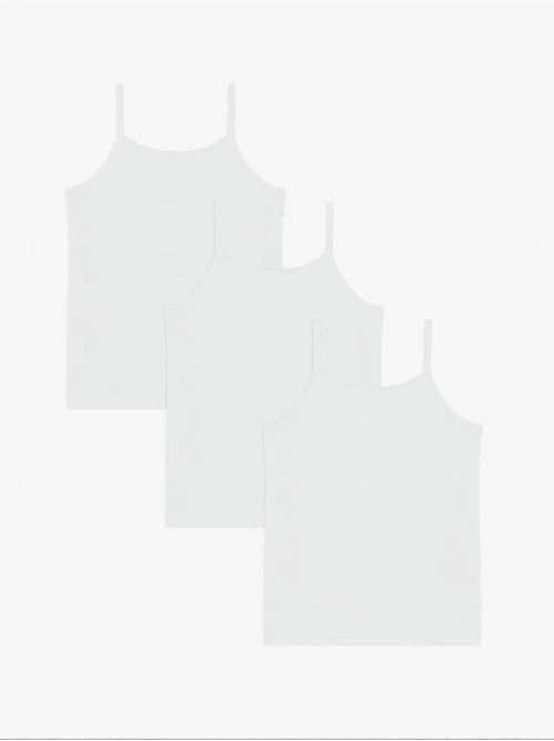 W basic coton lot de 3 débardeurs enfant à fines bretelles penti - Kiabi