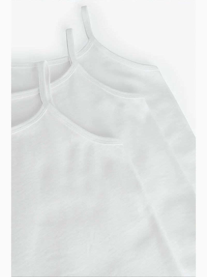 W basic coton lot de 3 débardeurs enfant à fines bretelles penti Blanc - Kiabi