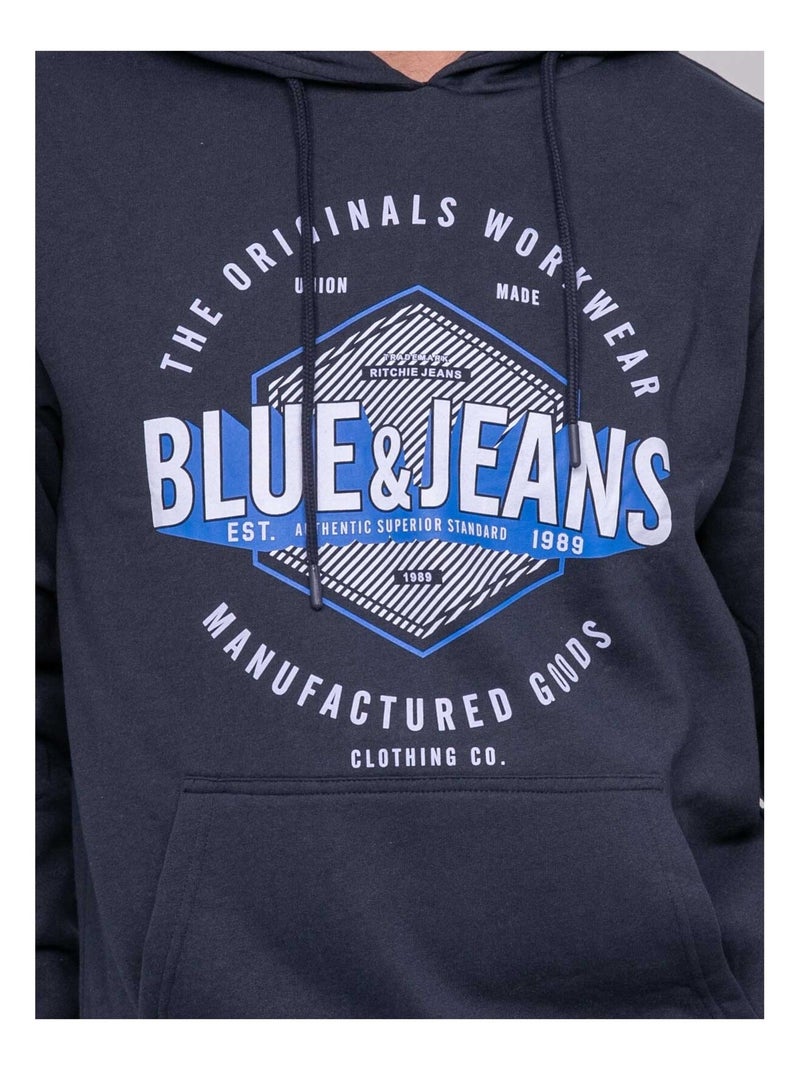 Wadady hoodie met print Marineblauw - Kiabi