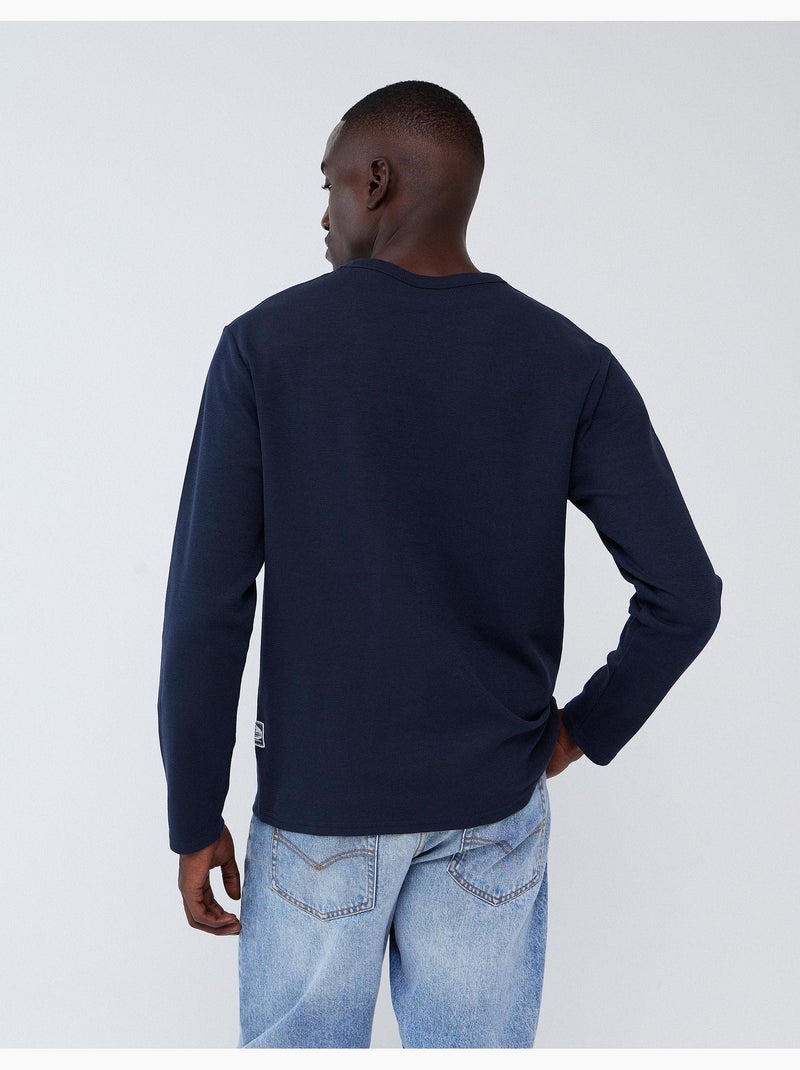 Wafel-effect trui, mo fashion Blauw - Kiabi