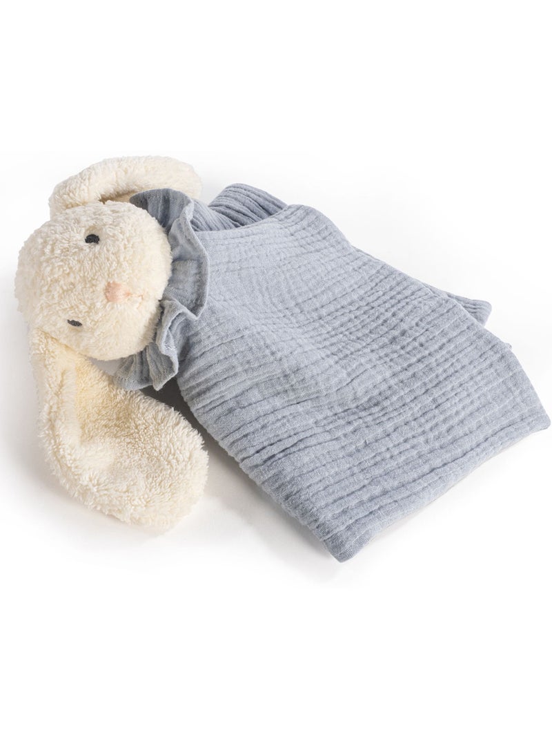 Walking mum | doudou plat lapin en gaze de coton Gris - Kiabi