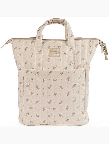 Walking mum | sac à dos langer en coton imperméable mimosa
