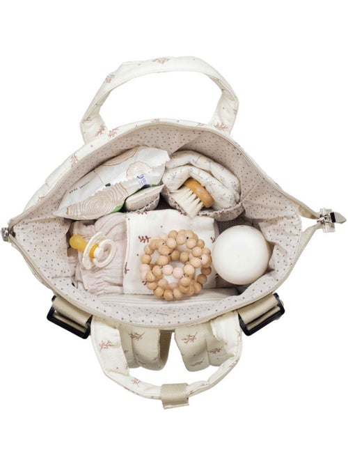 Walking mum | sac à dos langer en coton imperméable mimosa - Kiabi