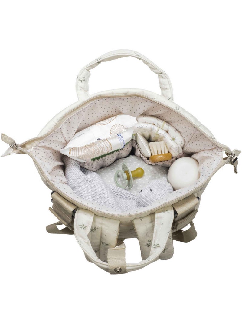 Walking mum | sac à dos langer en coton imperméable mimosa Vert - Kiabi