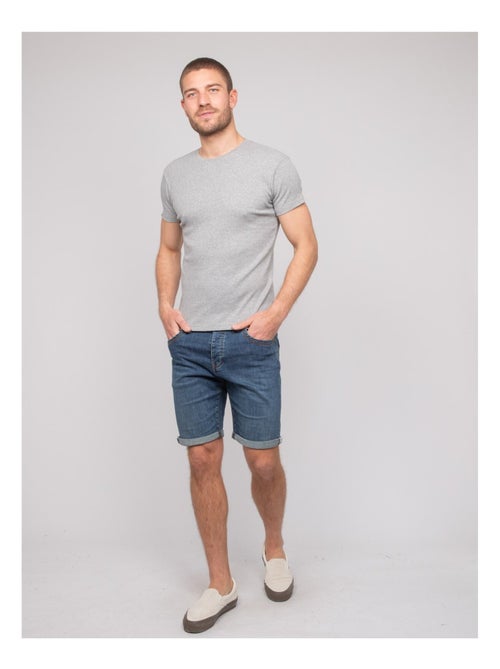 Walter geribbeld katoenen t-shirt met ronde hals - Kiabi Walter geribbeld katoenen t-shirt met ronde hals - Kiabi