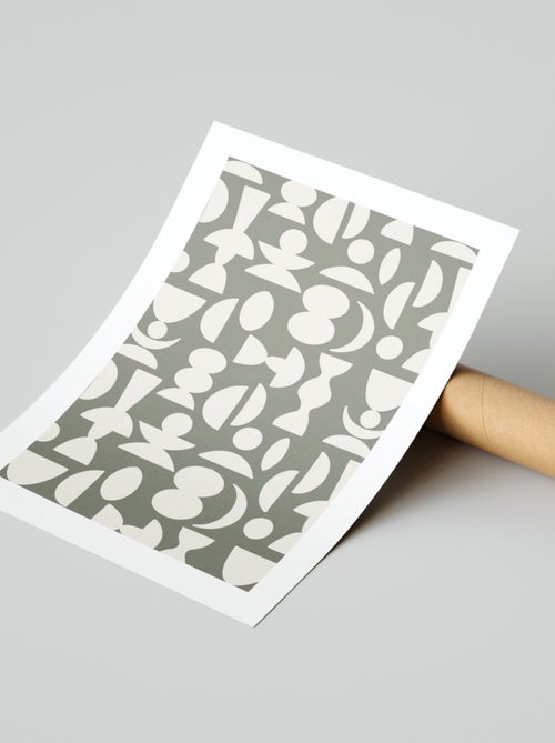 Wandposter zonder lijst LUNE DARK geprint geometrisch 50 x 70 cm Future Home - Kiabi
