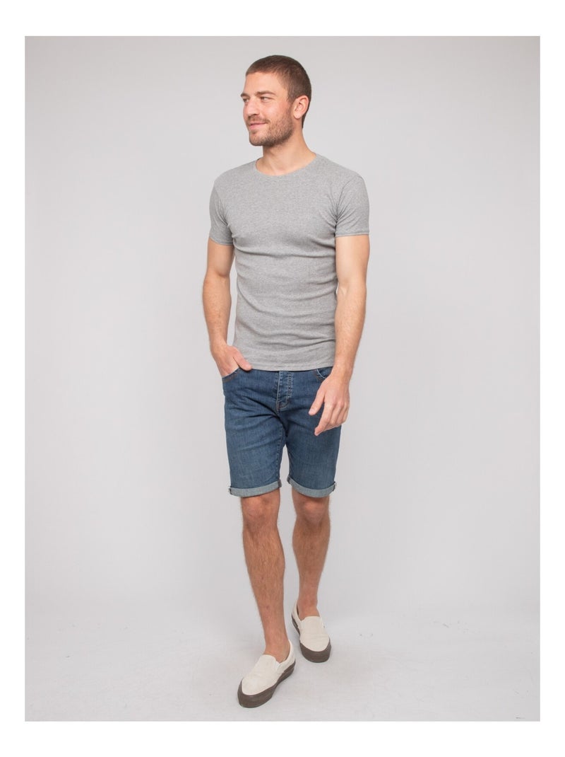Warlof katoenen t-shirt met ronde hals Grijs - Kiabi