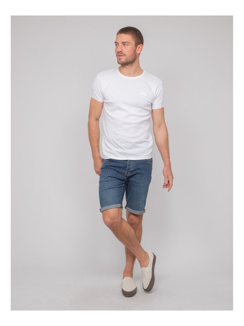 Warlof katoenen t-shirt met ronde hals Wit - Kiabi