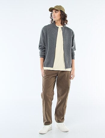 Warm, gewatteerd vest met opstaande kraag en rits