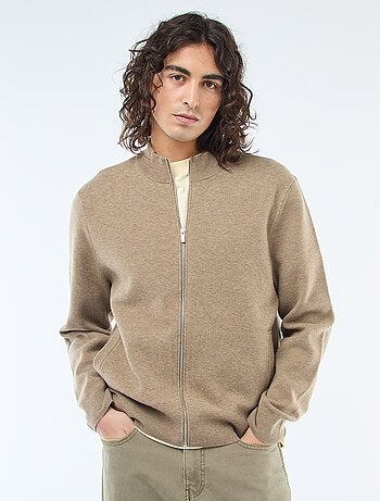 Warm, gewatteerd vest met opstaande kraag en rits