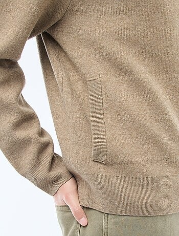 Warm, gewatteerd vest met opstaande kraag en rits