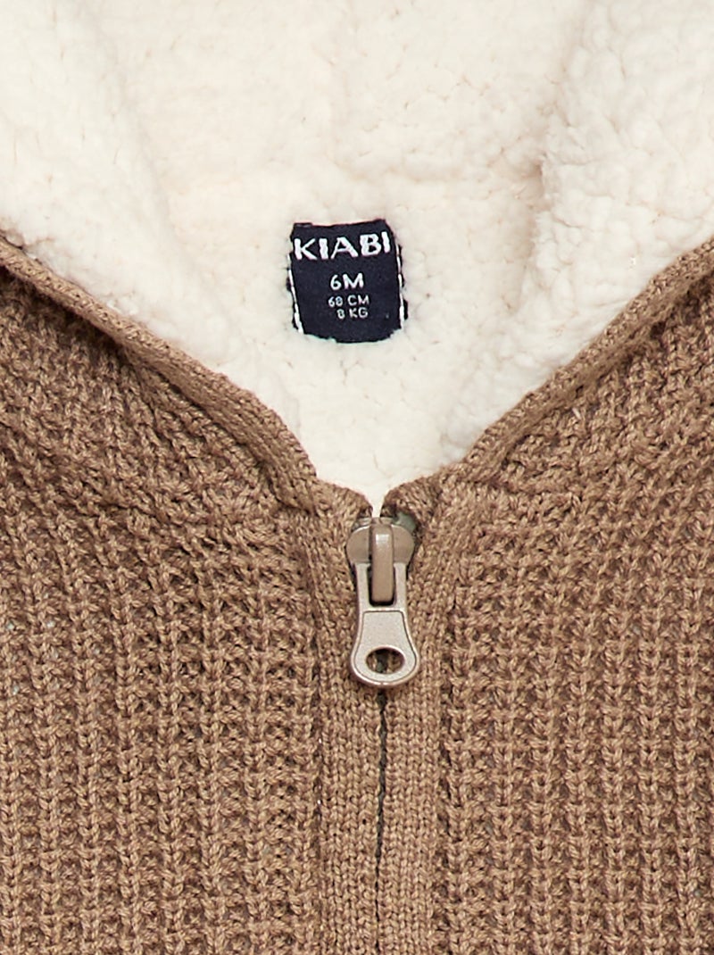 Warm, katoenen vest Bruin - Kiabi