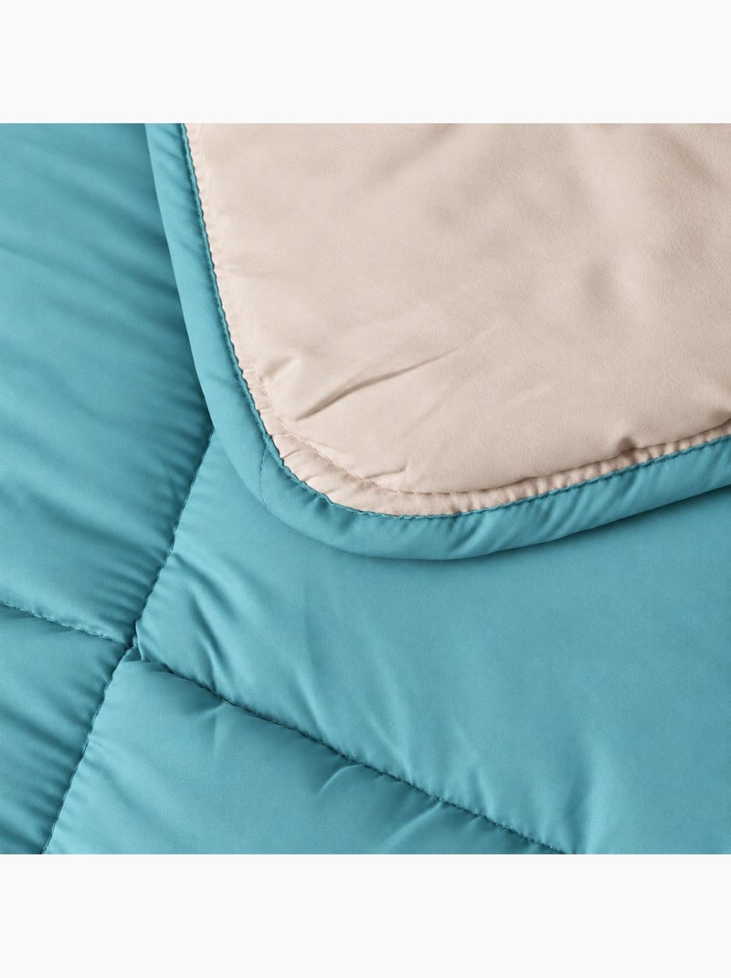 Warm tweekleurig microvezel dekbed 400 gr/m2 Hemelsblauw - Kiabi