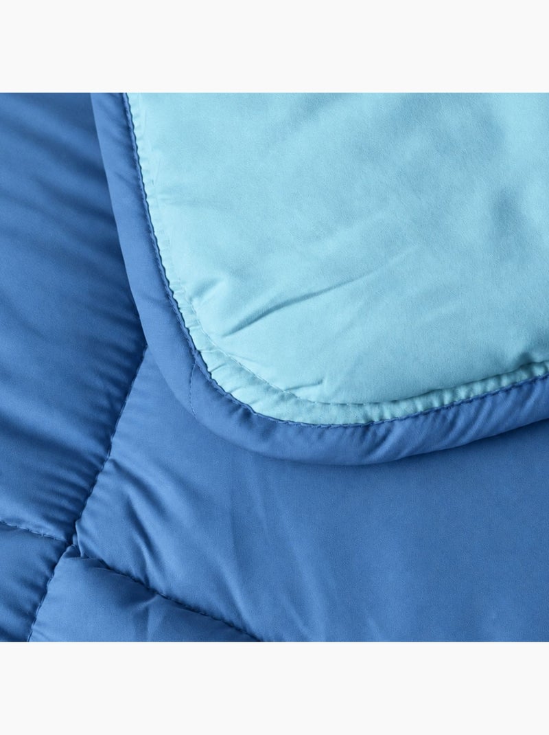 Warm tweekleurig microvezel dekbed 400 gr/m2 Hemelsblauw - Kiabi