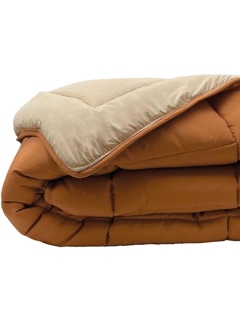 Warm tweekleurig microvezel dekbed 400 gr/m2 Koper - Kiabi
