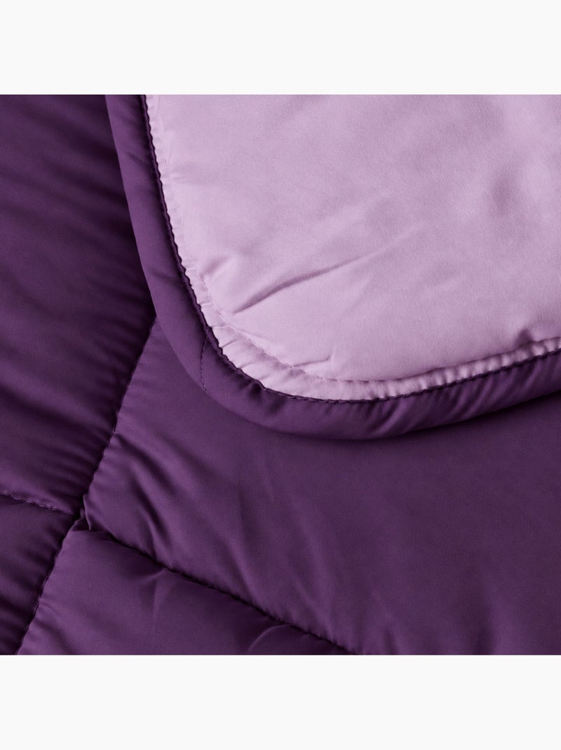 Warm tweekleurig microvezel dekbed 400 gr/m2 Lichtlila - Kiabi