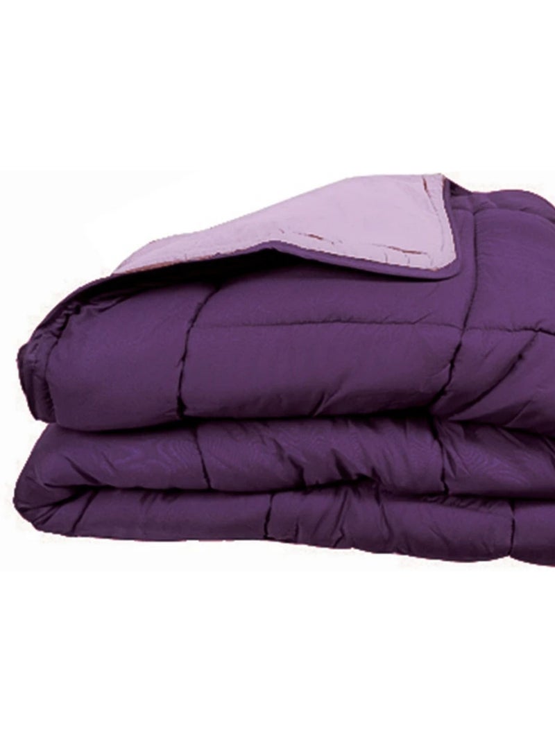 Warm tweekleurig microvezel dekbed 400 gr/m2 Lichtlila - Kiabi