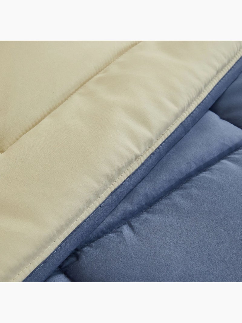 Warm tweekleurig microvezel dekbed 400 gr/m2 Petrolblauw - Kiabi