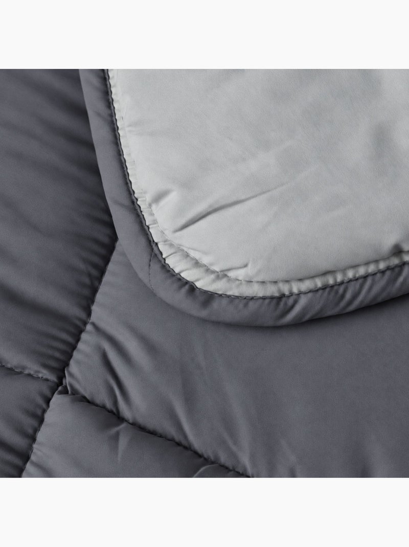 Warm tweekleurig microvezel dekbed 400 gr/m2 Zilver - Kiabi