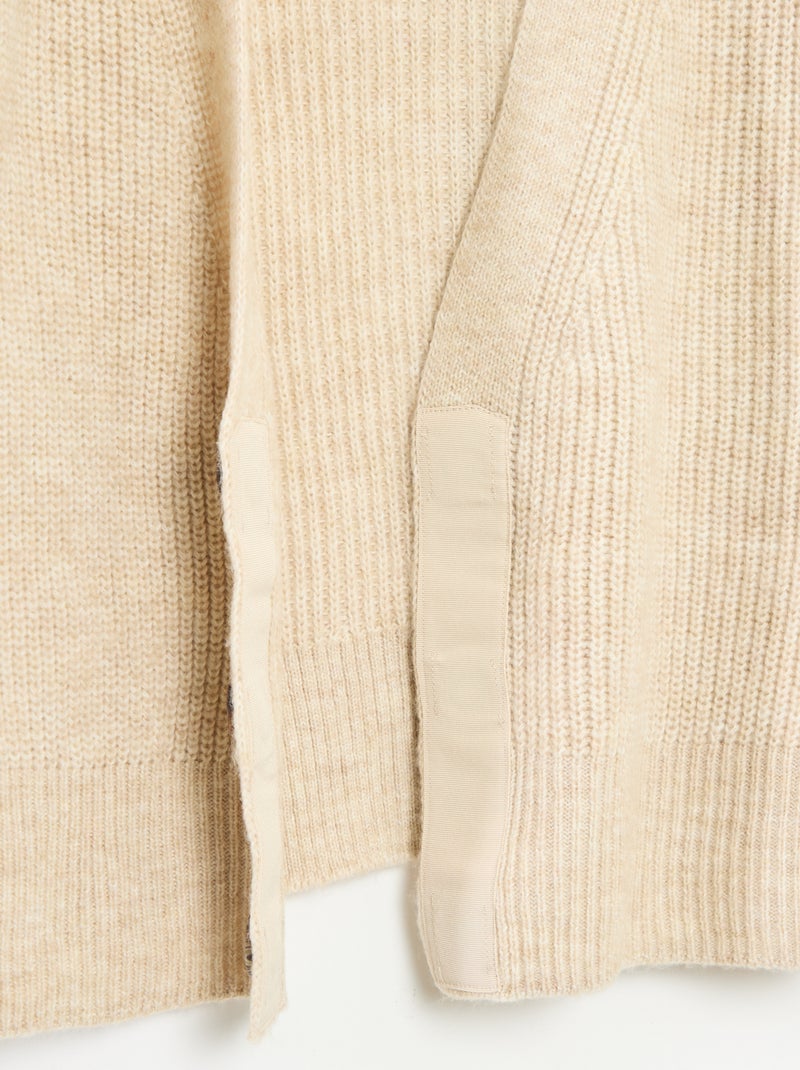 Warm vest met magneetknopen - gemakkelijk aan te trekken collectie Biege - Kiabi