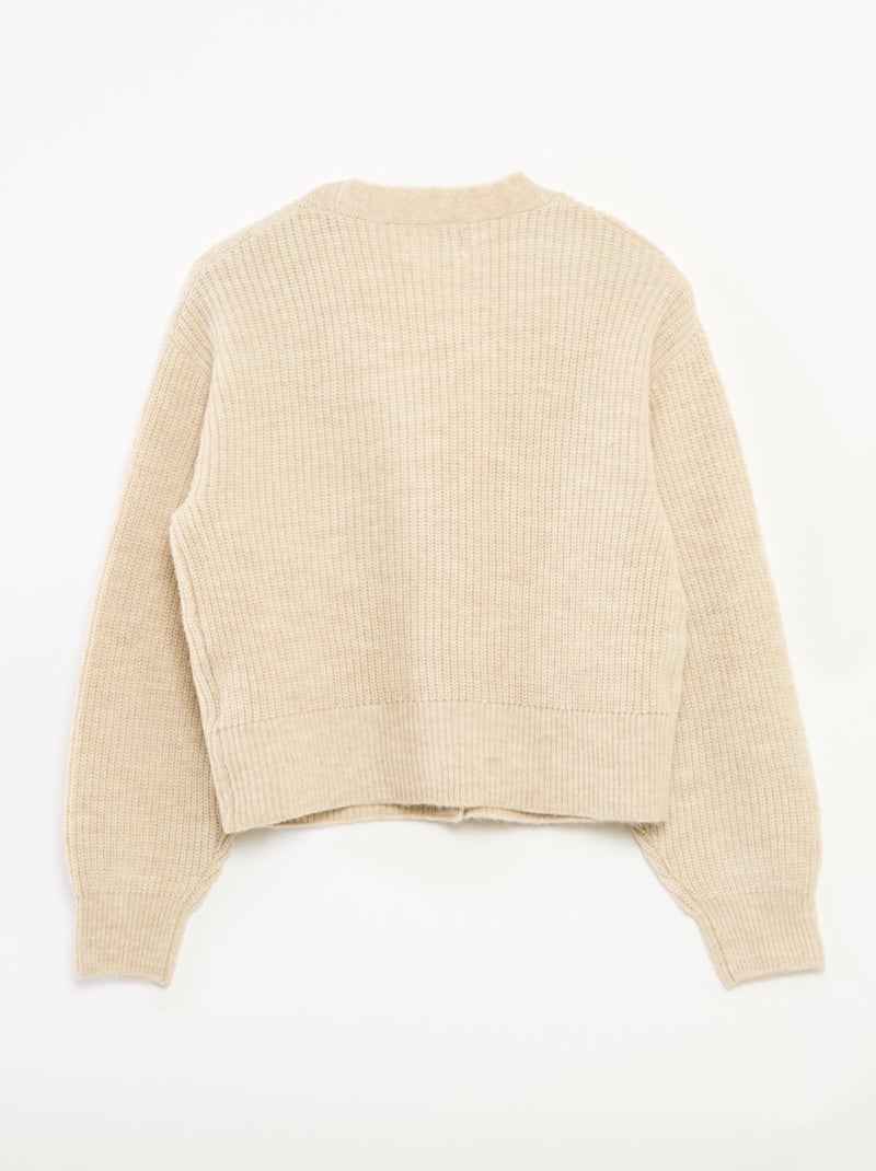 Warm vest met magneetknopen - gemakkelijk aan te trekken collectie Biege - Kiabi