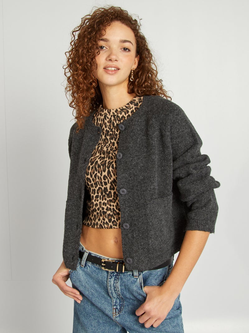 Warm vest met zakken GRIJS - Kiabi