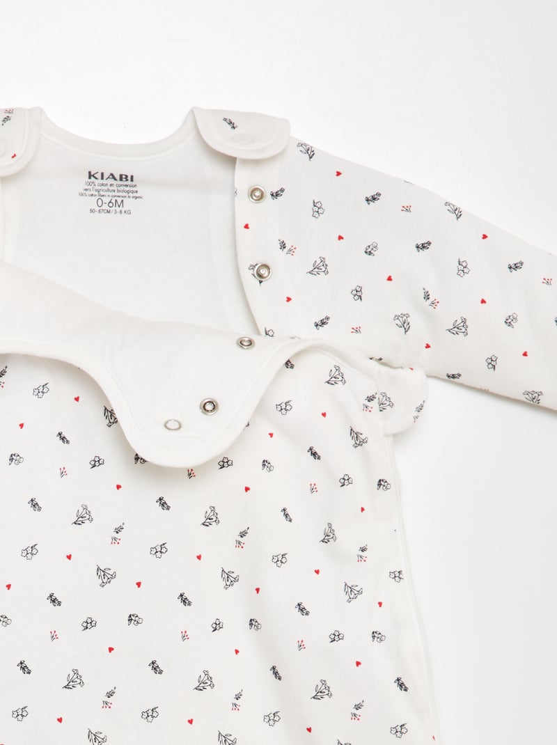 Warme babyslaapzak met afneembare mouwen - TOG-waarde 2 WIT - Kiabi