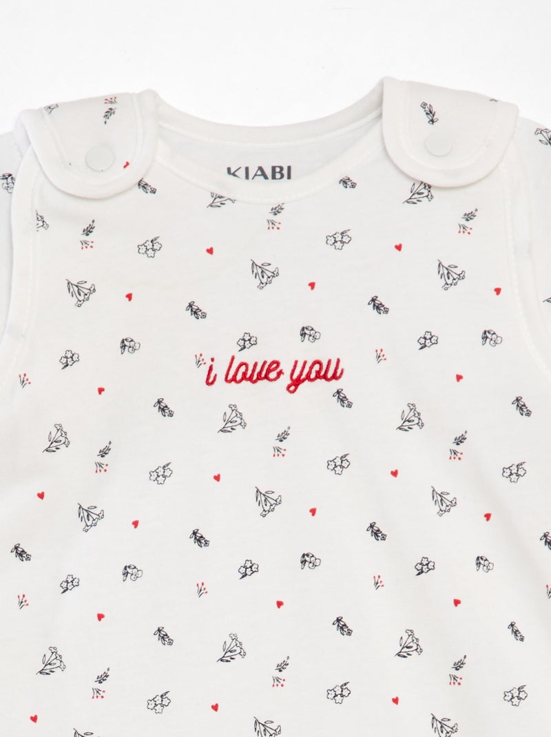 Warme babyslaapzak met afneembare mouwen - TOG-waarde 2 WIT - Kiabi