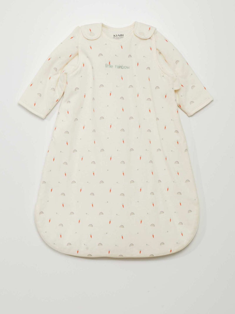 Warme babyslaapzak met afneembare mouwen - TOG-waarde 2 WIT - Kiabi