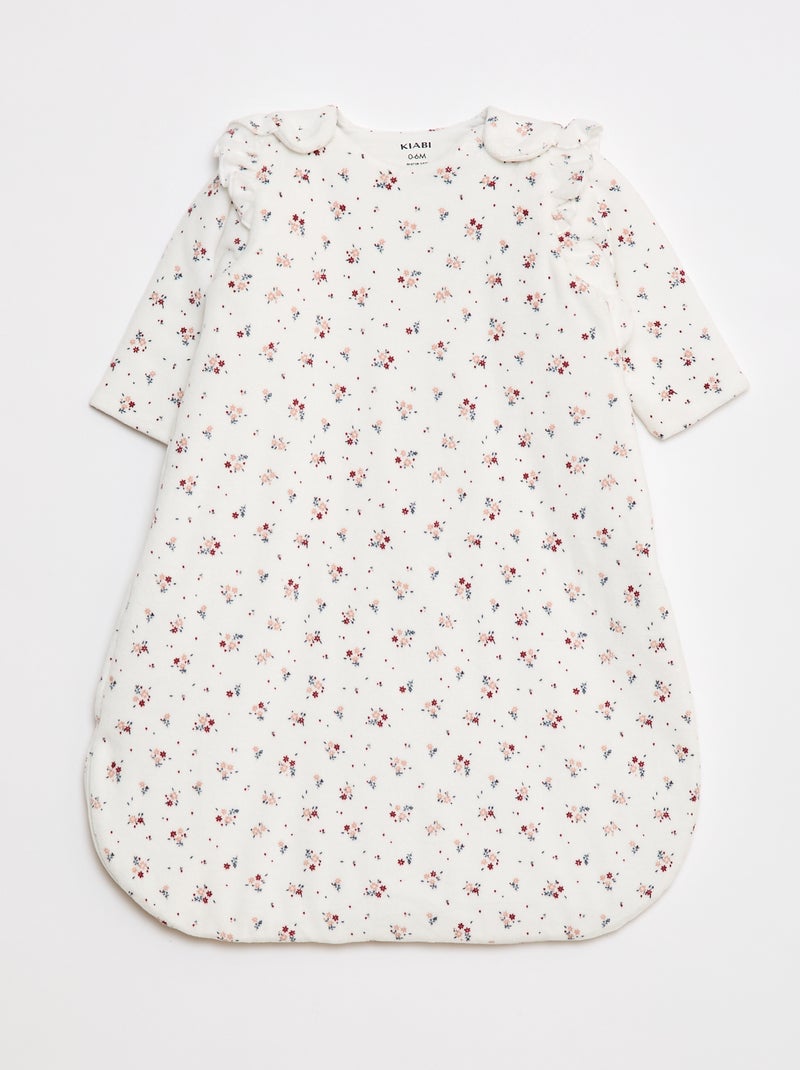 Warme babyslaapzak met afneembare mouwen en bloemmotiefje Wit - Kiabi