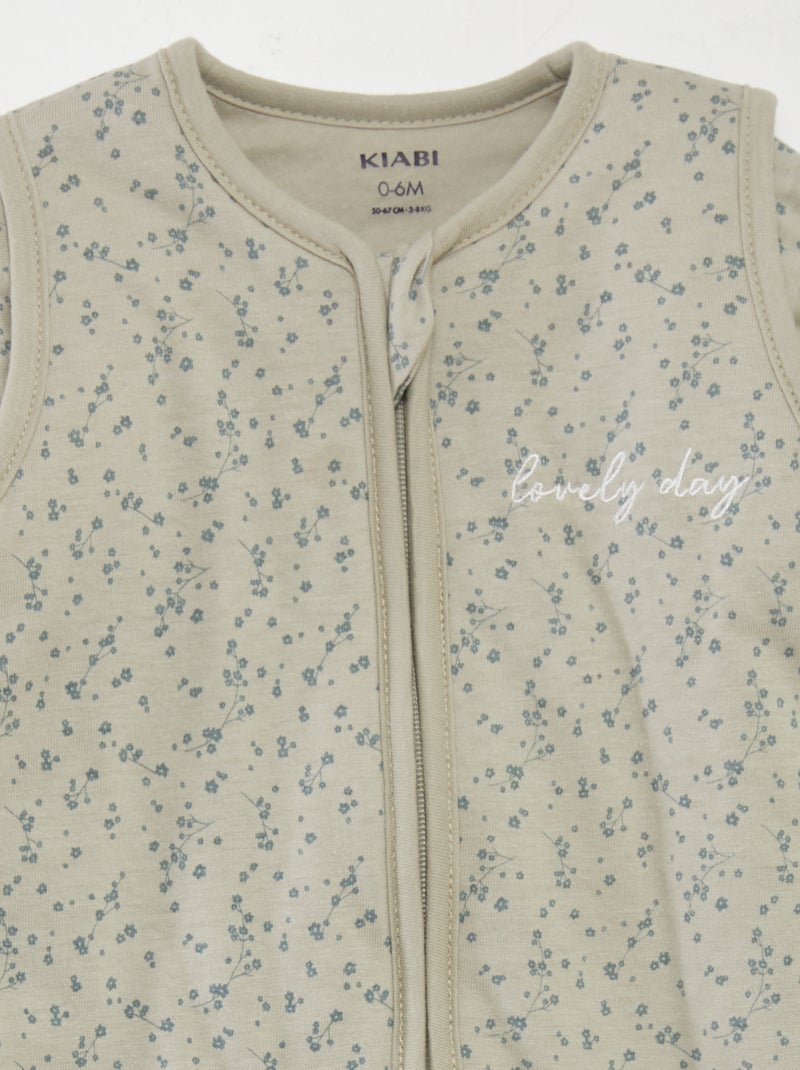 Warme babyslaapzak met bloemenprint - TOG-waarde 2 GROEN - Kiabi