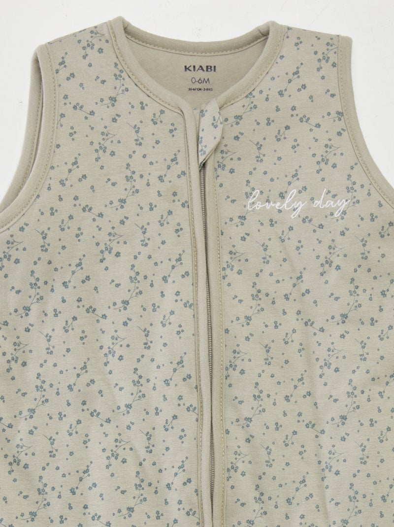 Warme babyslaapzak met bloemenprint - TOG-waarde 2 GROEN - Kiabi