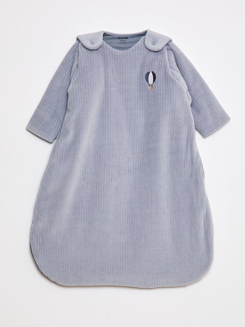 Warme babyslaapzak van corduroy met afneembare mouwen Blauw - Kiabi