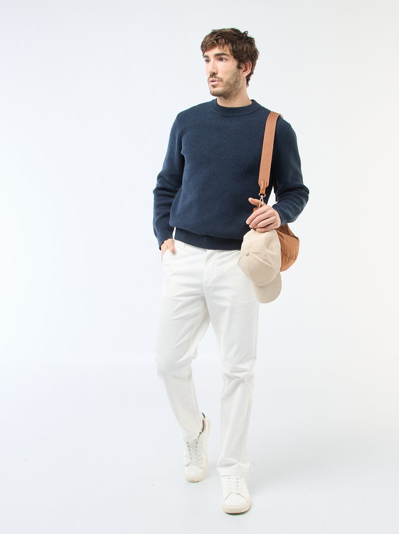 Warme effen trui Blauw - Kiabi