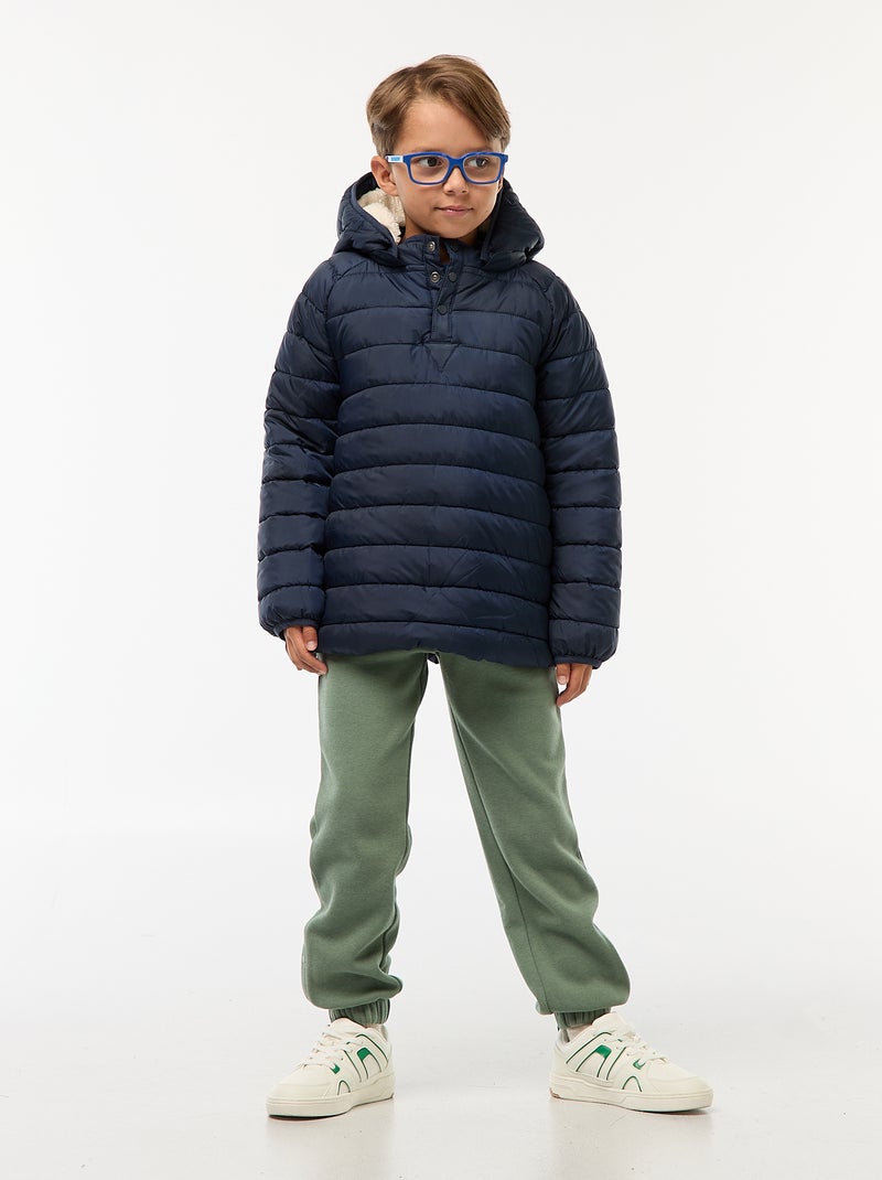 Warme gewatteerde jas met capuchon - makkelijk aan te trekken collectie Zwart - Kiabi