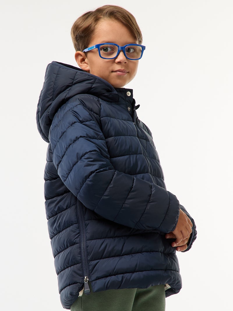 Warme gewatteerde jas met capuchon - makkelijk aan te trekken collectie Zwart - Kiabi