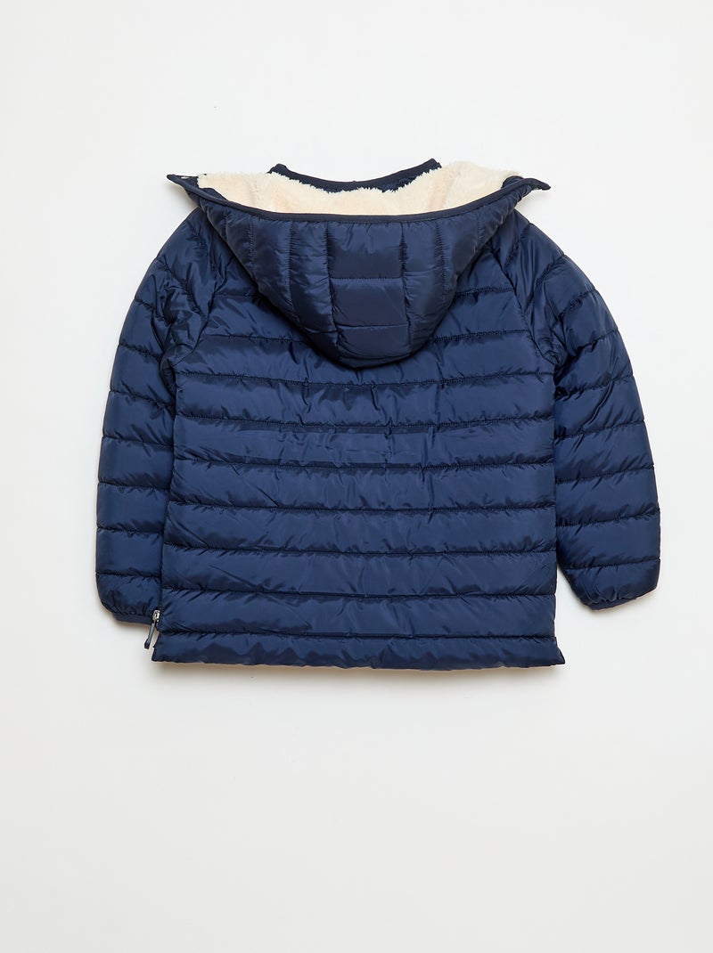 Warme gewatteerde jas met capuchon - makkelijk aan te trekken collectie Zwart - Kiabi