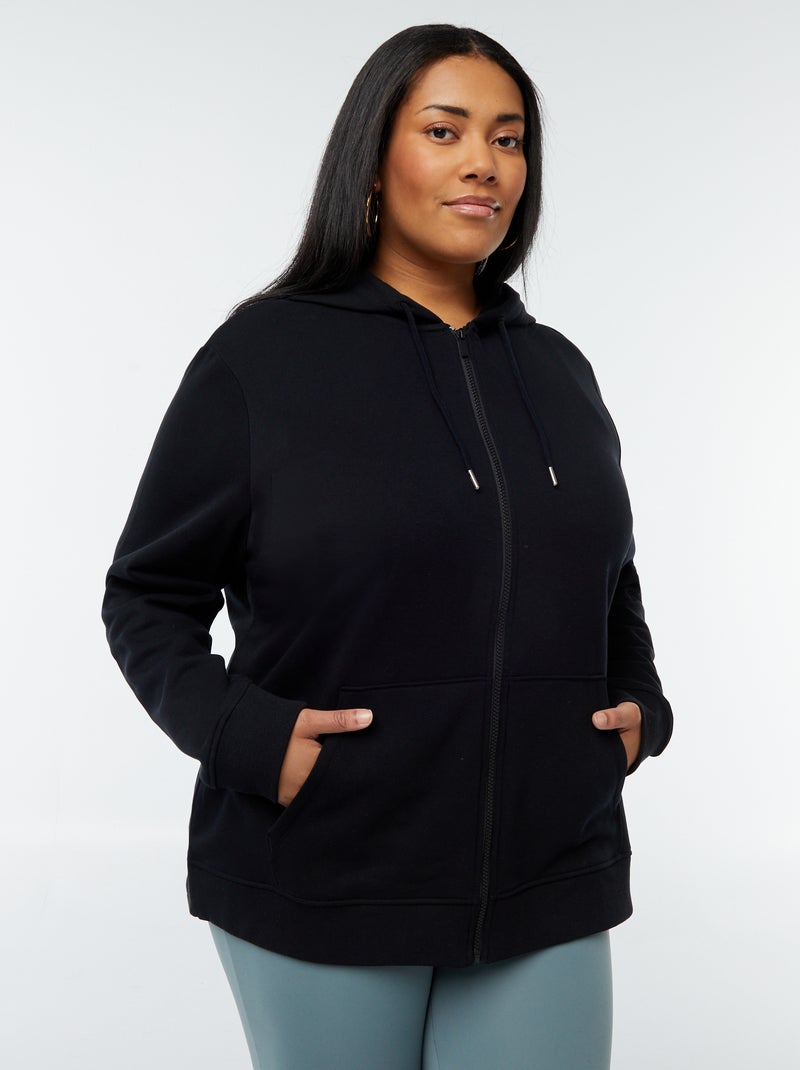 Warme hoodie van joggingstof zwart - Kiabi