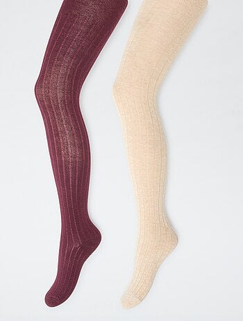 Warme kousenbroek van ribstof - Setje van 2