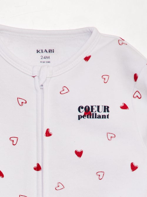 Warme, lange pyjama in liefdesthema - Kiabi Warme, lange pyjama in liefdesthema - Kiabi