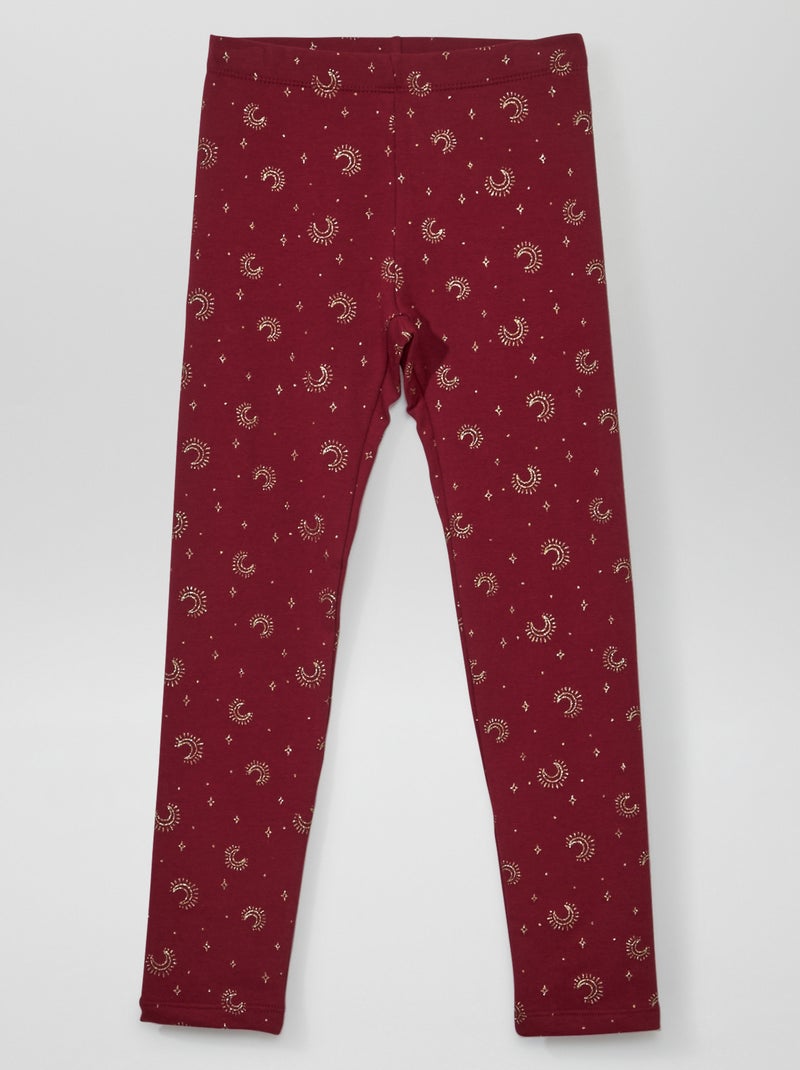 Warme legging met elastische tailleband ROOD - Kiabi