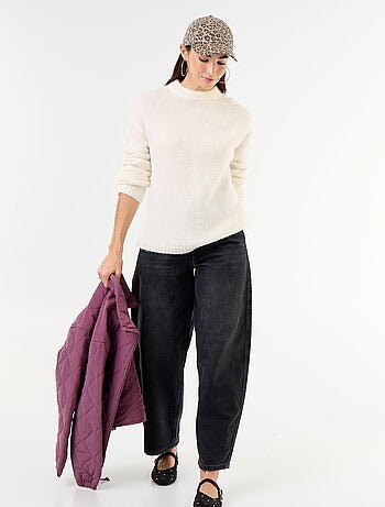 Warme mohair trui met ronde hals